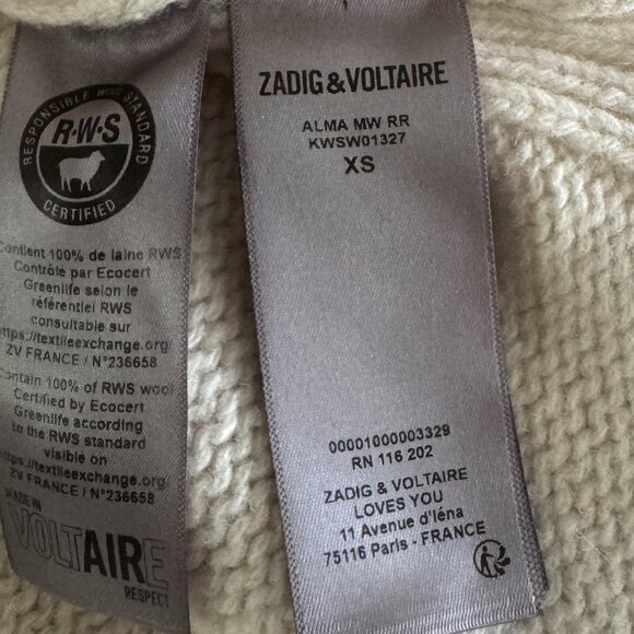 Zadig & Voltaire Alma Rock & Roll Turtleneck Sweater XS-worn 3 times - Picture 4 of 4